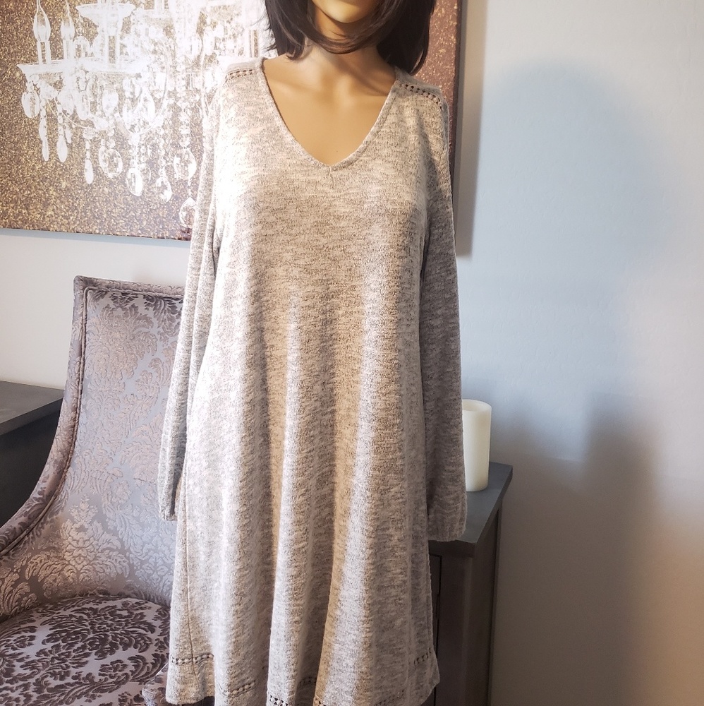 Long sleeve fleece dress